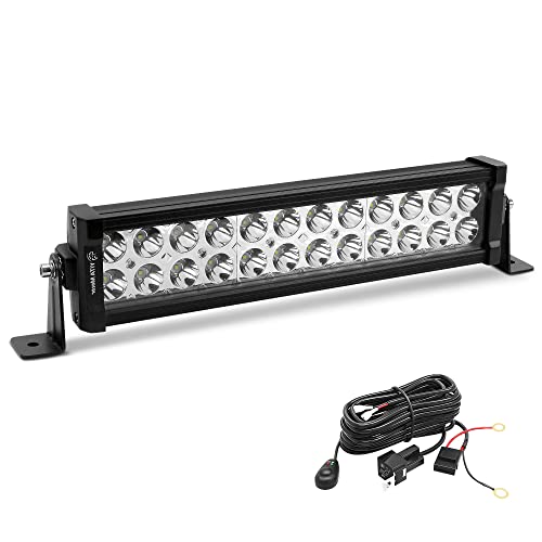 YITAMOTOR LED Light Bar 14inch 72W Led Light Pod Wiring Harness Spot Led Work Light Offroad Light Led Fog Light Truck Light Driving Light Boat Light Truck Pickup SUV ATV UTV,2 Years Warranty