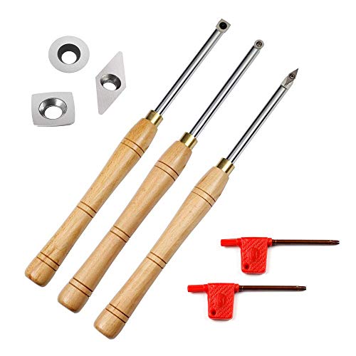 Wood Turning tool Carbide Tipped Working Lathe Tools Combo Set Include Finisher Rougher Detailer For Pen Bowl Making,Set Of 3