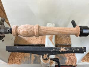 garden dibber roughed in on lathe