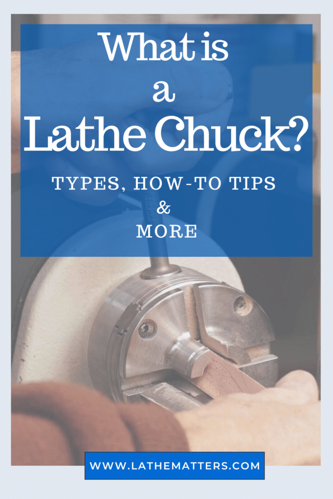 wood turning tightening lathe chuck with key with post title overlay